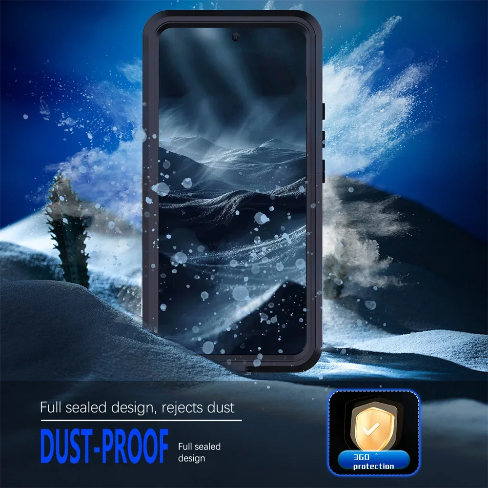 COTDINFOR Custodia per Redmi Note 14 Pro 5G IP68 Impermeabile Cover Antiurto Subacquea Protezione Case Resistente Indistruttibile Custodia con protezion Waterproof Rigida 360 Completa Cover Nero FSK