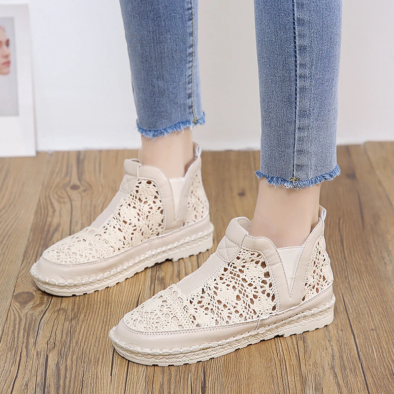 HOT 2022 New Women's Breathable Mesh Summer Shoes Lace Walking Shallow New Solid Non Slip Casual Shoes 35-40 