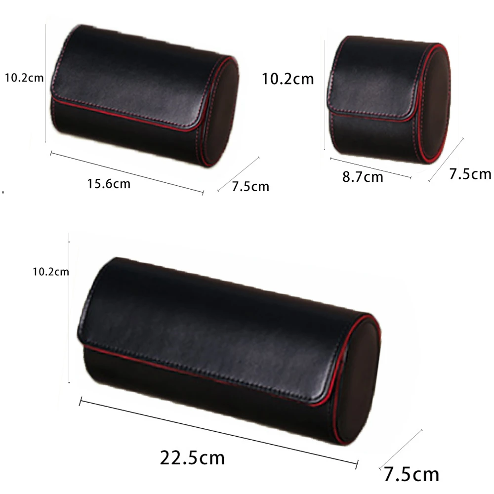 Premium PU Leather Soft Fabric Pouch 3/2/1 Slots Portable Travel Universal Watch Storage Box Organizer_voghion.com