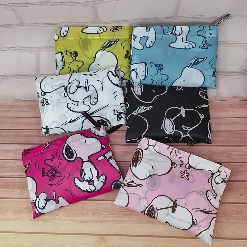 Snoopy Thick Large Tote ECO Reusable Portable Cartoon Shoulder Women's Handbags Waterproof Folding Pouch Shopping Bag Foldable 2