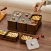 WORTHBUY 2/4/6 Grids Food Storage Box Moisture-Proof Nut, Dried Fruit, Candy Box Fruit Storage Container For Christmas New Year 3