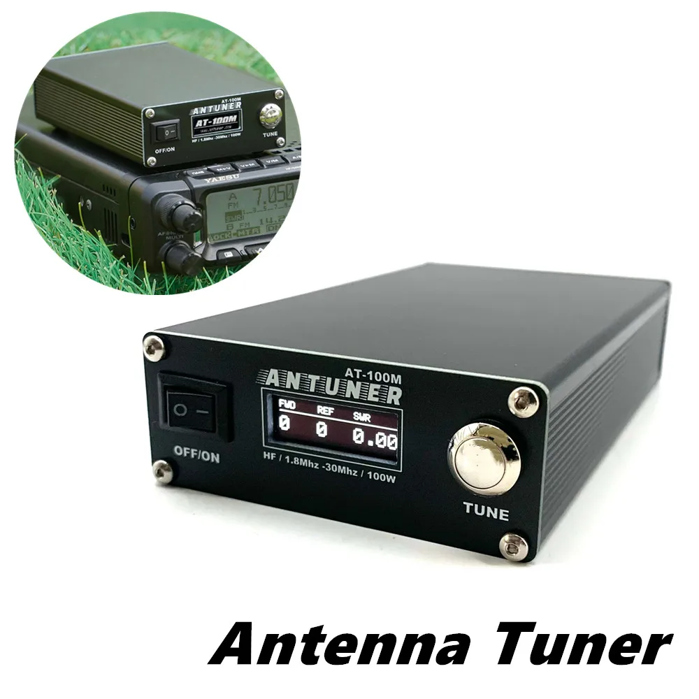 

AT100M 1.8mhz-30mhz 100W Antenna Tuner Built-in Standing Wave Meter Power Meter For HF Radio USDX G1M FT-818