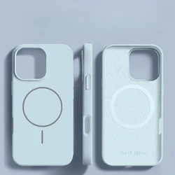 Premium Liquid Silicone Magnetic Case - Shockproof & Wireless Charging Compatible - iPhone 15 Plus (Blue)