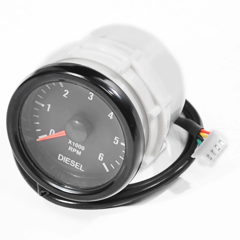 52Mm 0-6000 Rpm (Sul Cruscotto) Indicatore Contagiri Elettrico Bianco Per Motore Diesel Motore Contagiri Elettrico Accessori Auto