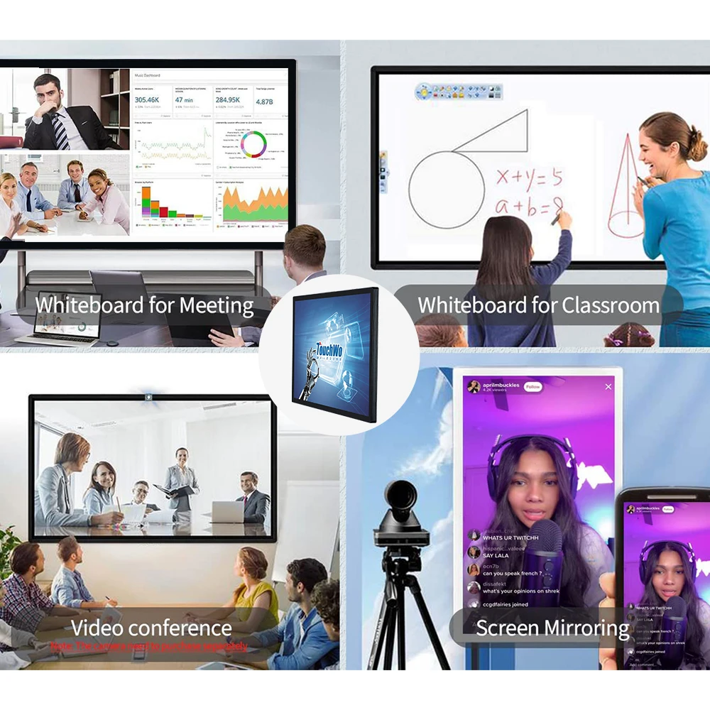 Monitor interativo do écran sensível do Whiteboard, computador tudo-em-um, quadro branco eletrônico para o escritório, reunião de sala de aula, 32 