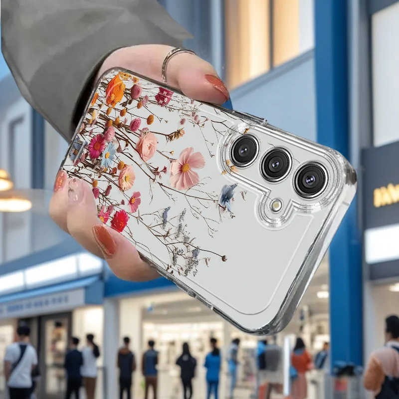 Blumenranken Transparente Hülle für Samsung S25 Ultra S26 S24 FE S23 Plus S22 S21 A56 5G A55 A54 A53 A52S A51 A36 A35 A34 A26 Schutzhülle – Detail 5