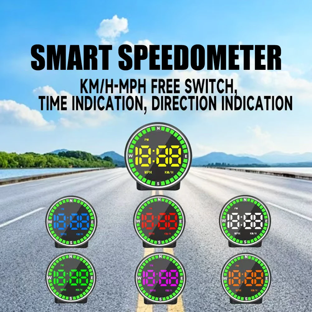 7색 GPS HUD 속도계 헤드업 디스플레이 자동차 속도 ? ? 디스플레이 장치 KMH /MPH 시간 표시 자동차 액세서리 ?
