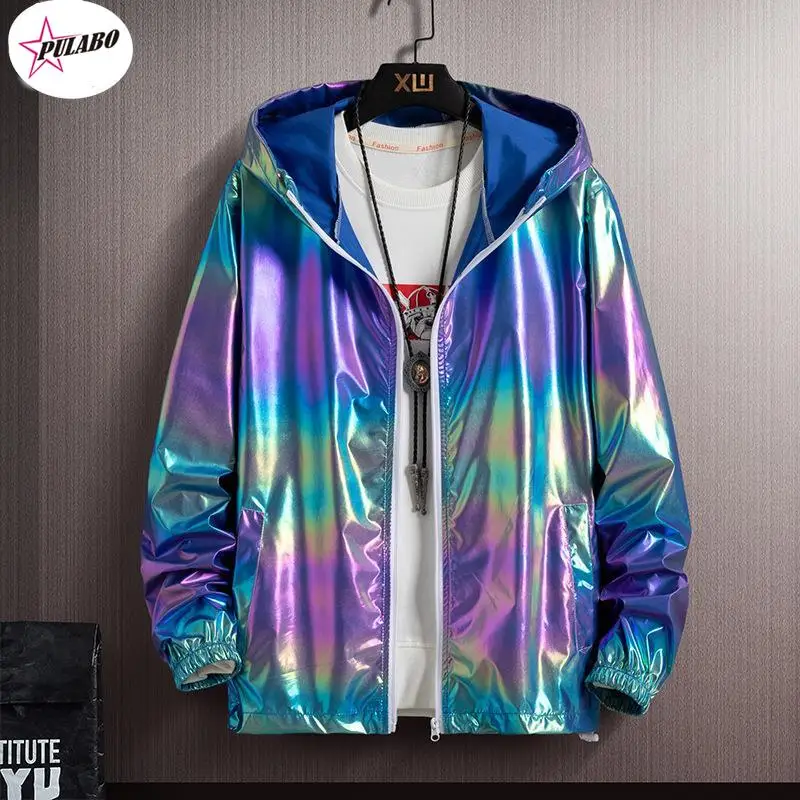 

Summer Jacket Women White S-7XL Pl Size Loose Thin Couple Hooded Tops PULABO Spring Autumn y2k Blue Waterproof Cargo Coats