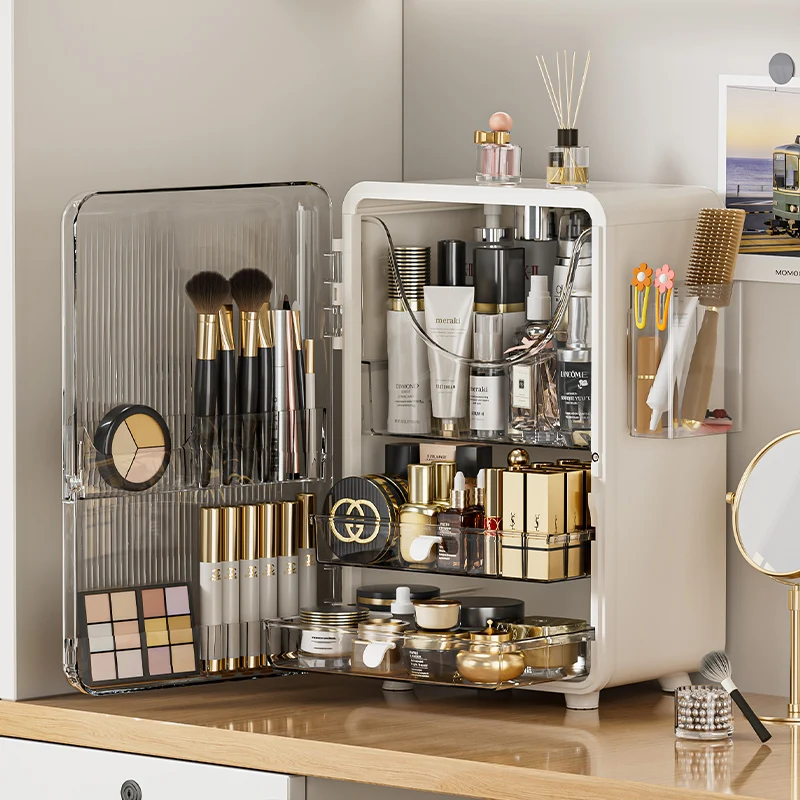 Light Luxury Large Cosmetics Storage Box Dustproof Transparent Storage Box Lipstick Skin Care Dressing Table Shelf Makeup Boxs 6