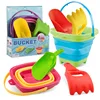 Children Beach Bucket Foldable Sand Toy Portable Play Summer Beach Water Game Telescopic Bucket Kids Toys Multi Purpose Storage 5