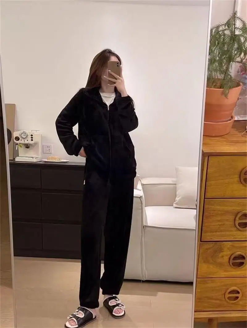 Womens Thick Pleated Thermal Fuzzy Pajamas Sleepshirts