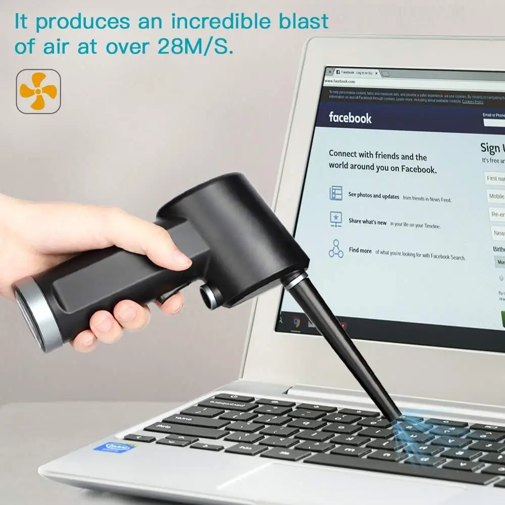 Cordless AIR Duster Replacement for Compressed Spray Gas Cans Rechargeable Blower for Computer Keyboard and Electronics Clean handheld air blower computer cleaning kit