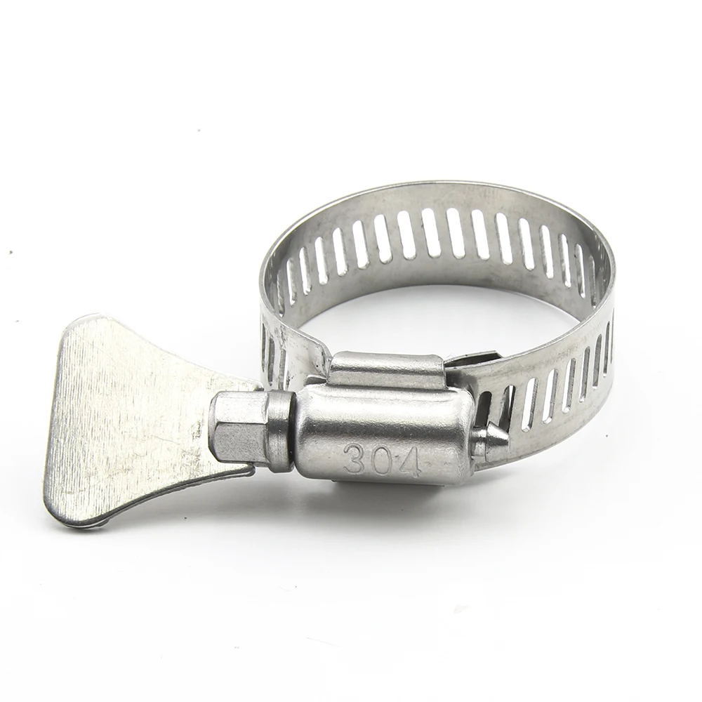 Hose Clamps Worm Gear Adjustable Key Clamp Stainless Steel for Water Pipe Automotive Mechanical 2-10pcs