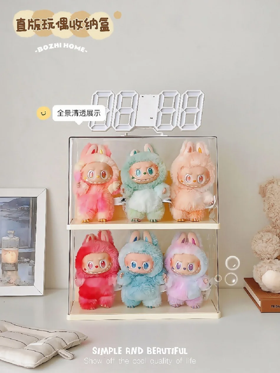 Labubu transparent display box single stackable canvas vinyl storage box figurine blind box storage rack image 18