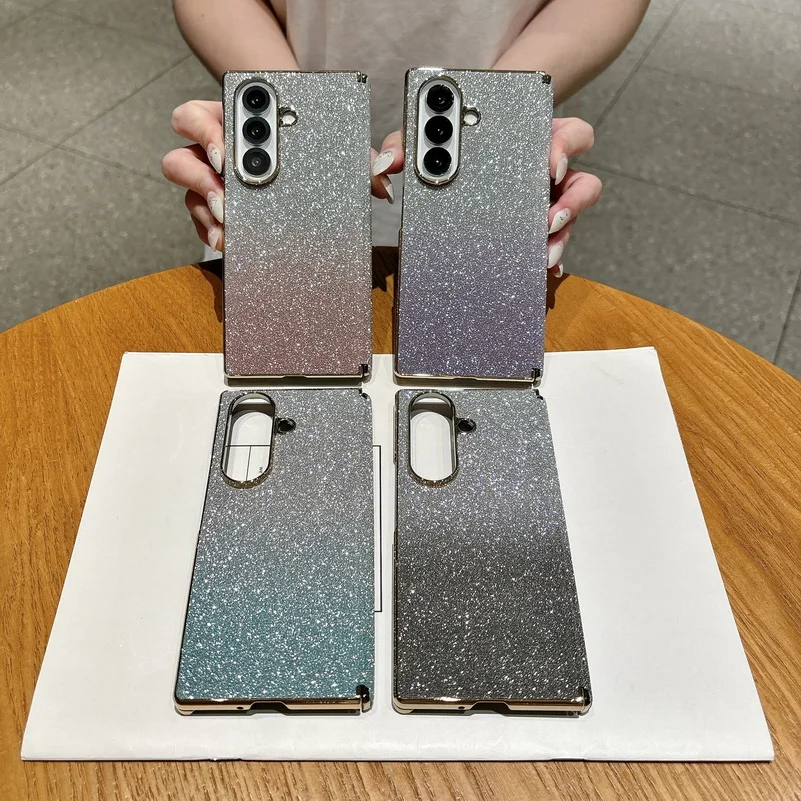 Glitter Gradient Foldable Phone Case For Samsung Galaxy Z Fold_voghion.com