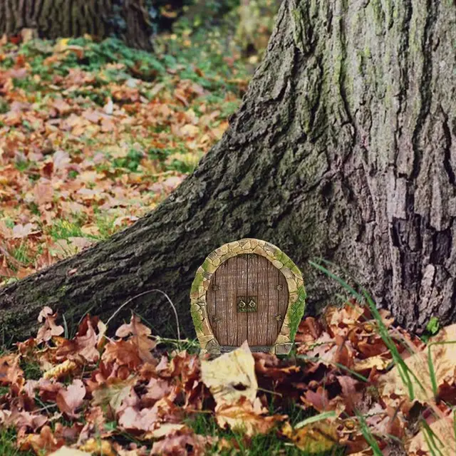 Miniatűr Tündérajtó Tündérkert Fa Tündér Ajtók Kerti Lakberendezés Varázslatos Dekoráció Elfek Tündérfa Ajtó - Image 3