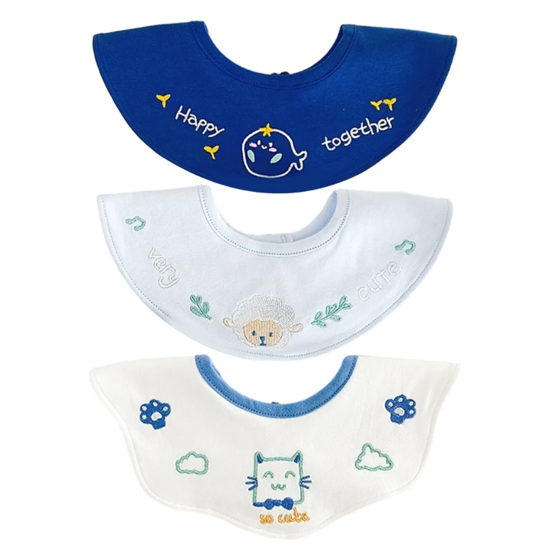 

Pack of 3 Durable & Easy to Clean Baby Bibs Versatile Baby Pocketed Burp Towel