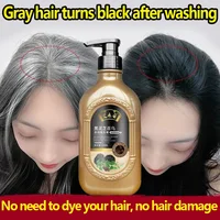 Natural Herbal Ganoderma Lucidum Black Hair Shampoo Permanent Effective White Turn Black Strengthen Hair Roots 520ml 2