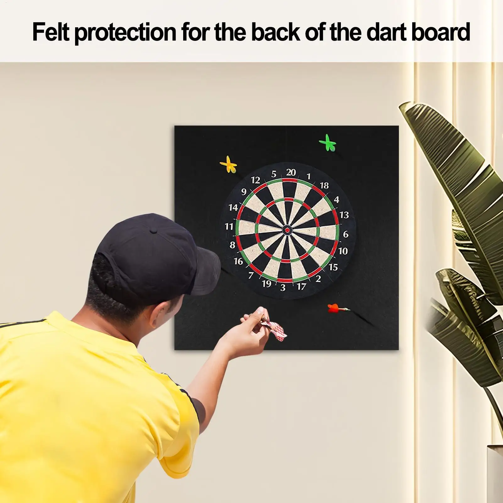 Dartboard Wall Protector Dart Board Accessories Professional Heavy-Duty Removable Mat Protection For Garage Home Game Room
