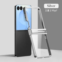 Premium Electroplated Clear Protective Case with 3 - Piece Set - Galaxy Z Flip 8 (Silver)