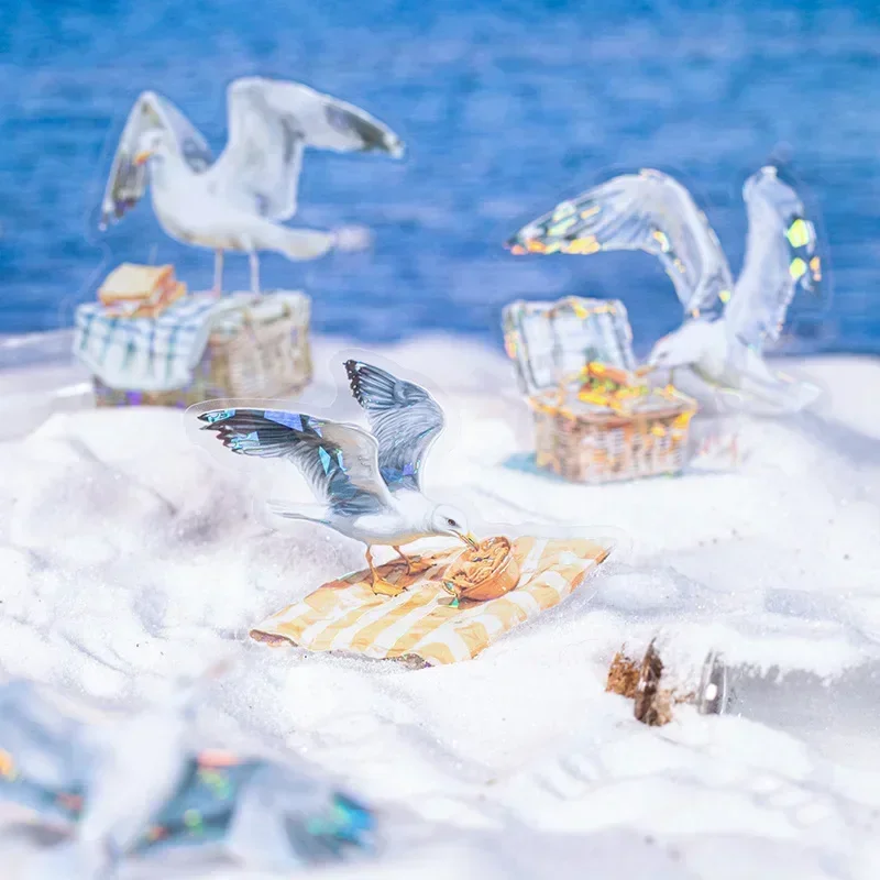 10Pcs 장식 쓰기 스티커 스크랩북 함께 갈매기 핸드북 재료 콜라주 동물 배경 146*96mm를 볼 수 있습니다