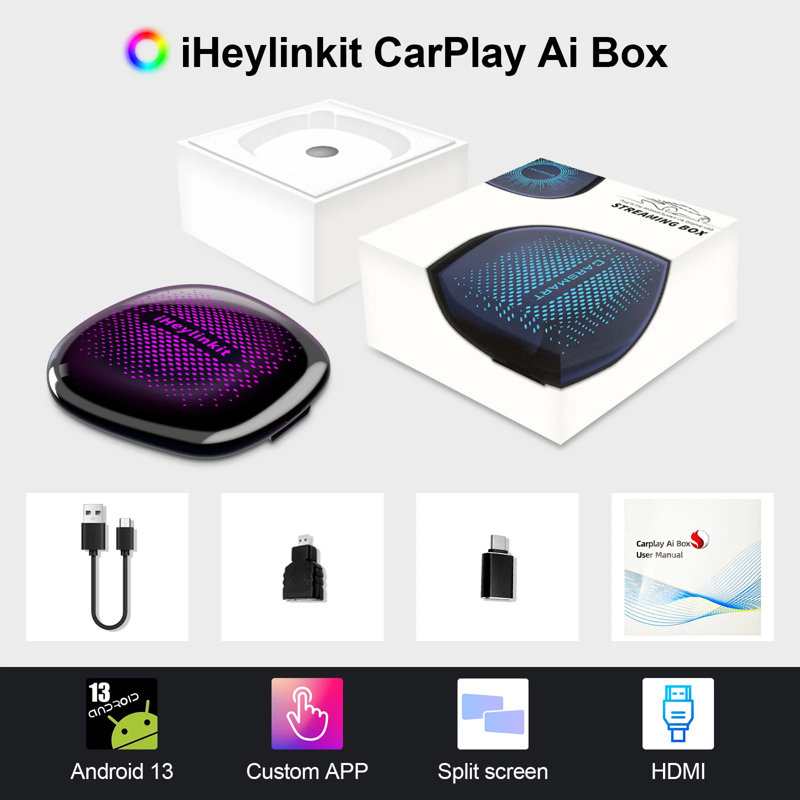 iHeylinkit CP908 5G Wireless Carplay Android Auto Support Android