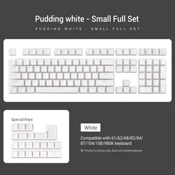 Pudding Keycaps Set - OEM Profile, PBT Double Shot, ISO Layout, RGB Backlit - Pack by paper box (White Keycap)