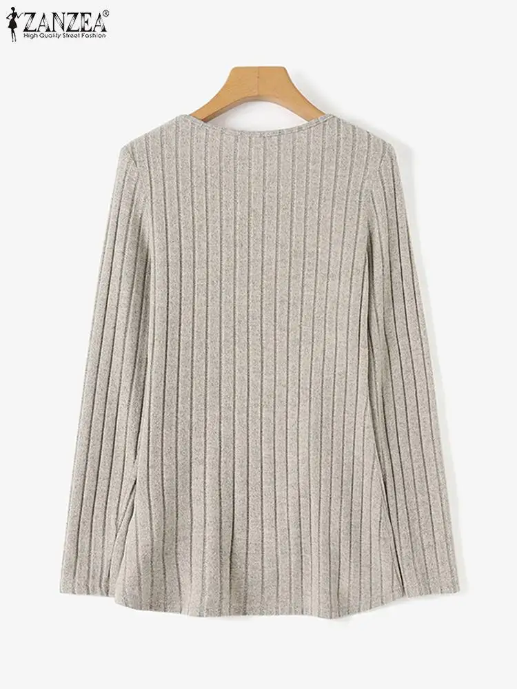 Loose Fashion Autumn ZANZEA Women Blouse Long Sleeve Tops Tee Casual Blouse Party Tops Tunic Streetwear Blusas OL Work Oversize women satin blouse women long sleeve t shirt