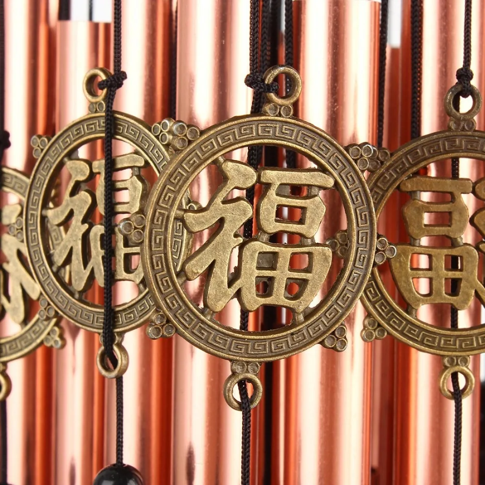 Outdoor Indoor 28 Metal Tube Wind Chime with Copper Bell Large Windchimes for Patio Garden Terrace W3089 4