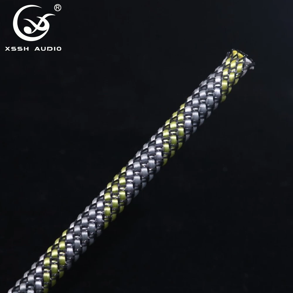 10m 3 ~ 20mm XSSH Audio OEM HIFI Shield schermo di sospensione tessuto Rayon Nylon cotone pelle di serpente maglia maglia intrecciata manica del cavo tubo