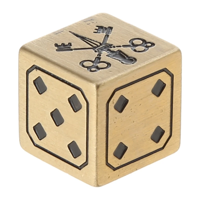 

Brass Dices Fun Game Playing Props Dices Table Bar Party Board Game Tools E56D
