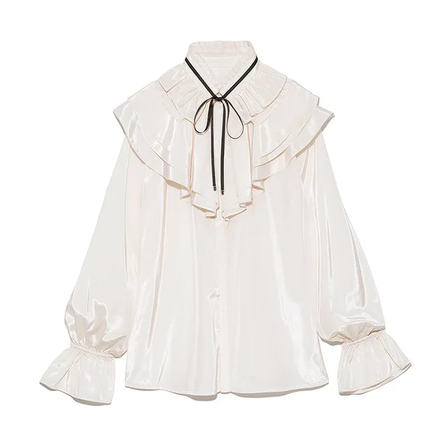 blusa ruffle bow neck gucci