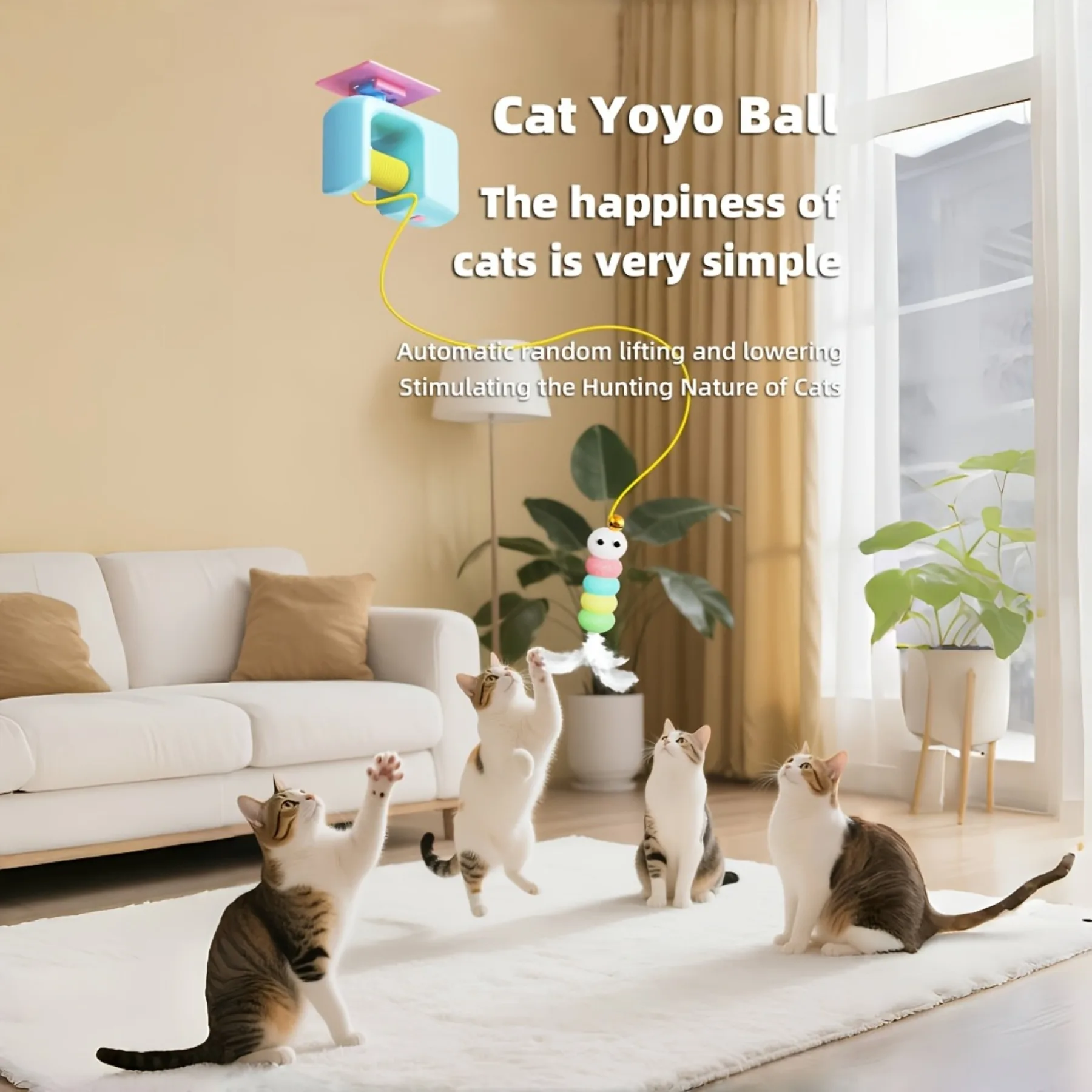 Interactive Cat Toy Elastic Rope Automatic Flying Bird