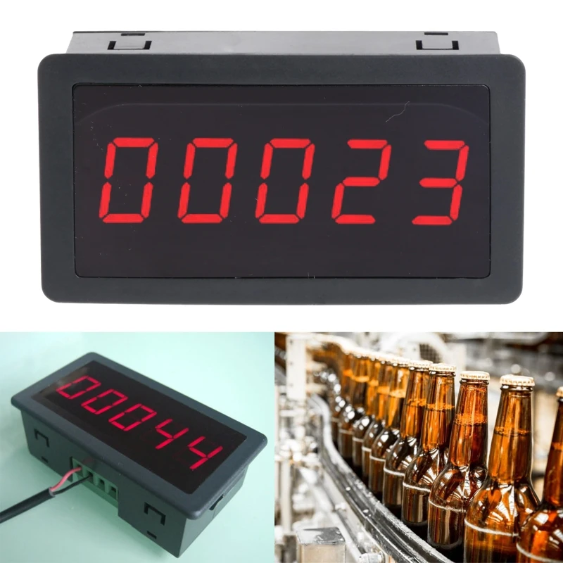 고성능 12-24V 빨간색 5 전자 카운터 자리 0.56 LED 패널 카운터 미터 Up Totalizer 0-99999 플라스틱
