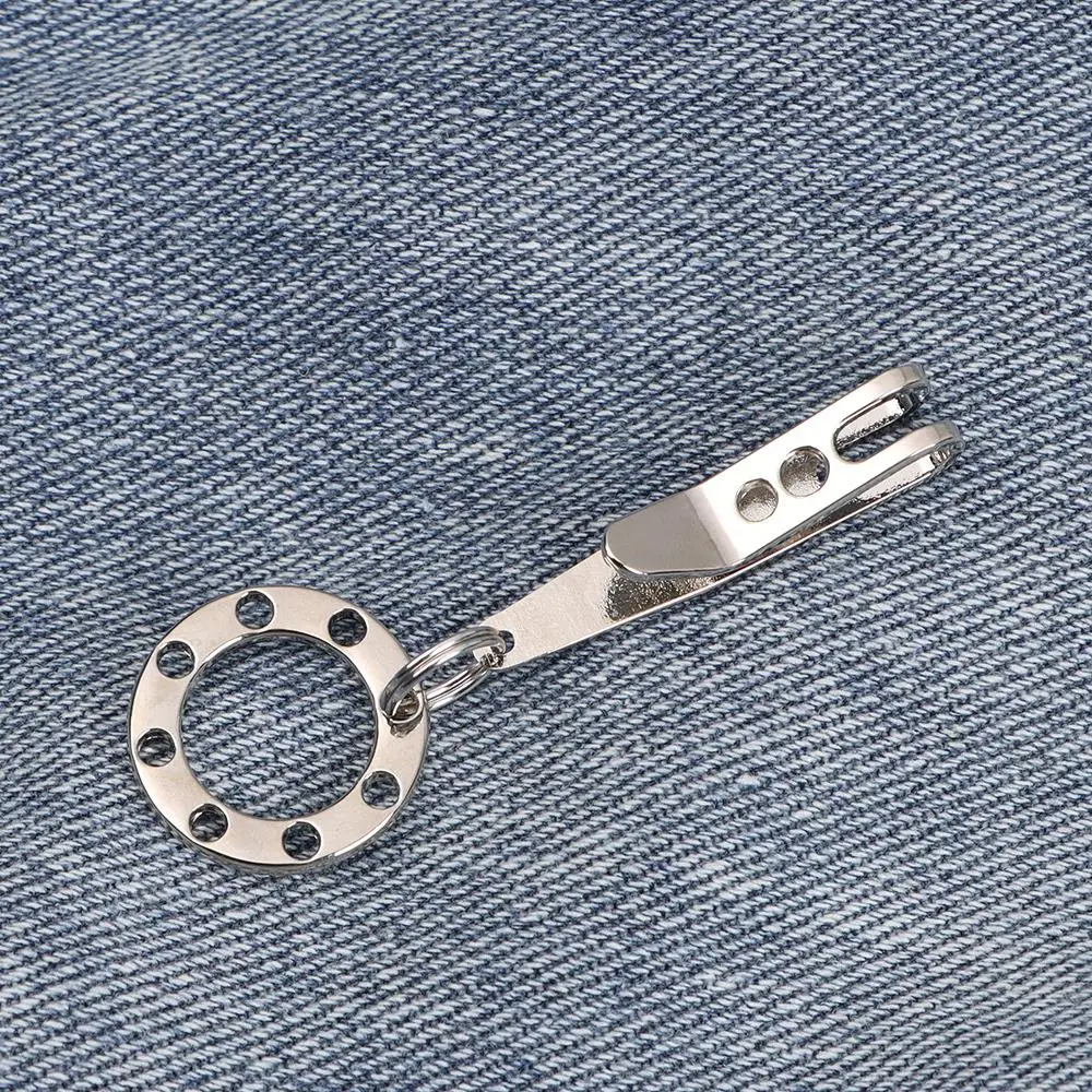 Multistyles EDC-Tasche aus Edelstahl 301 mit Schlüsselring, Karabinerhaken, Camping-Multifunktionswerkzeug, Aufhängeclip und Schnellverbindungswerkzeug_voghion.com