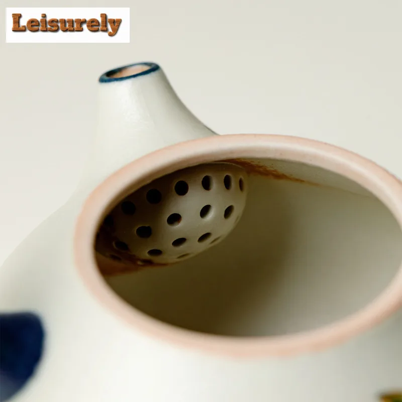 140ml Butterfly Orchid Side Handle Teapot Handmade Tea Infuser Pot Tea Making Kettle With Ball Hole Tea Ceremony Ornaments Craft