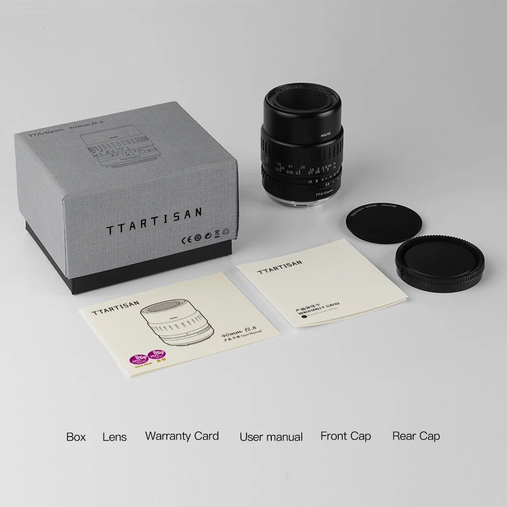 TTArtisan 40mm F2.8 Macro Lens for Sony E Mount a6600 Fujifilm XT4