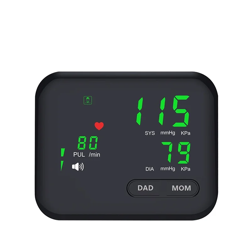 LED Upper Arm Blood Pressure Monitor Portable Rechargeable Big Screen Voice Broadcast