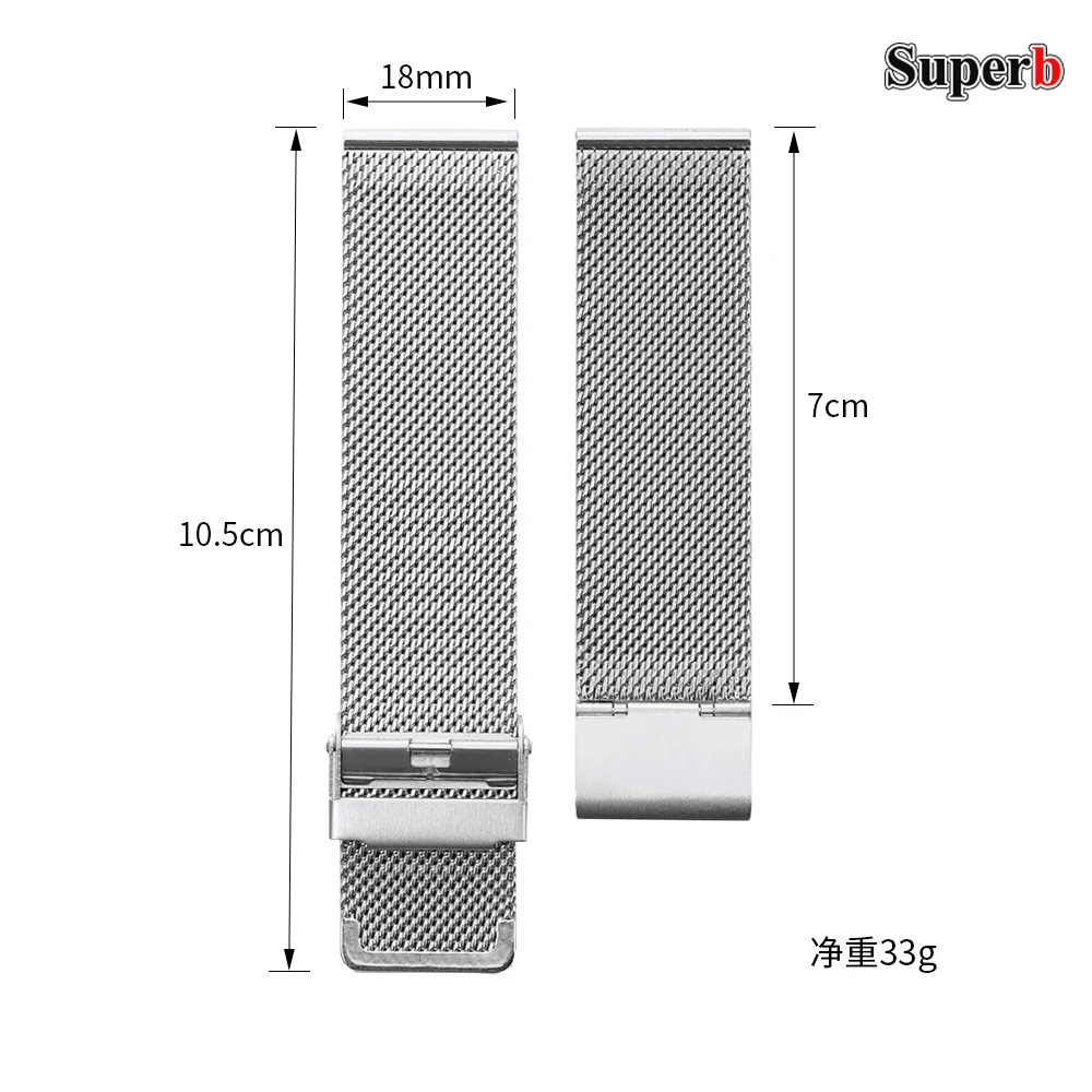 Sleek Milanese Stainless Steel Quick Release Mesh Bracelet Strap