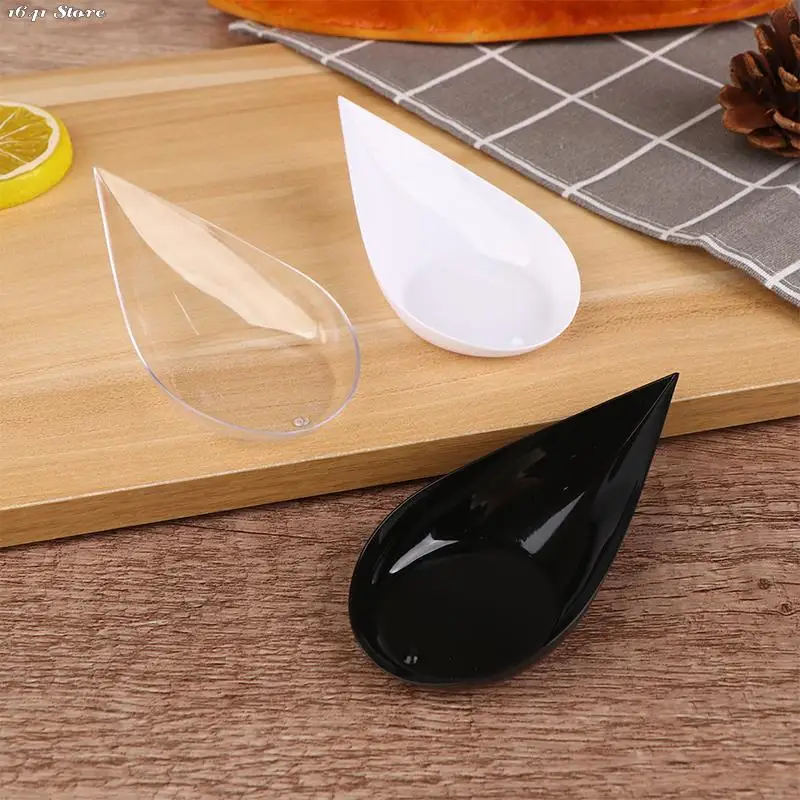 Description Picture 5 of itemNEW 10PCS Plastic Disposable Appetizer Plates Dessert Cups Bowl Spoon Shaped Plate Ice Cream Plate Tea Break Buffet Tableware