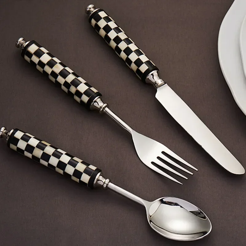 

Stainless Steel Dinner Knife Fork Spoon Set Home Kitchen Flatware Sets Food Cutlery Kit Tableware Dinnerware Dinner Service