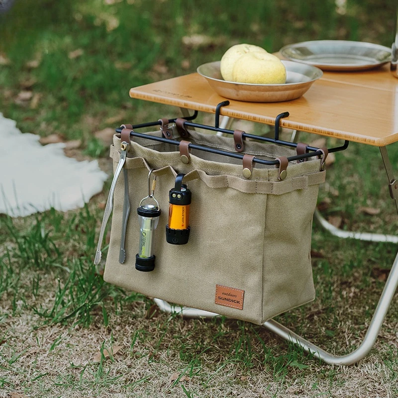 Outdoor Camping Desk Storage Bag Removable Folding Canvas Storage Bag Lightweight Picnic Portable Storage Bag New