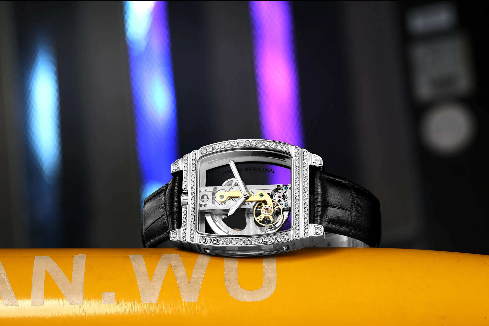 Ourui Orologi Da Polso,Tourbillon Orologio Meccanico Completamente Vuoto Completamente Automatico Orologio Da Uomo Impermeabile Di Tendenza, A