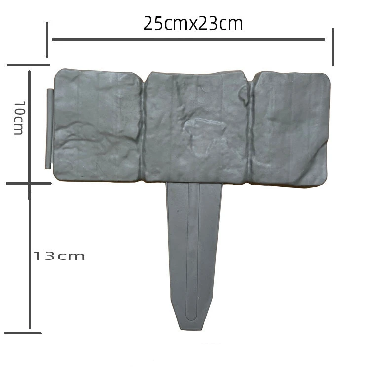 10 Packs Garden PP Fence Edging Cobbled Stone Effect Lawn Edging-DIY Yard Landscape Plant Fence(3 colors) 4