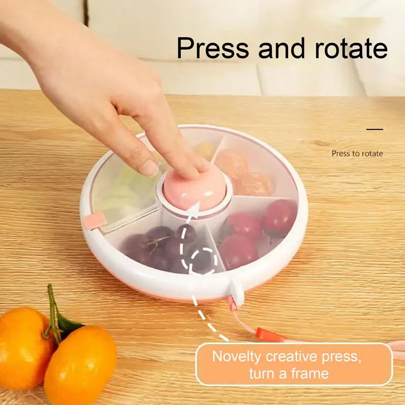 

Влагостойкий домашний поднос для сухофруктов с крышкой, портативный детский контейнер для закусок, герметичный вращающийся поднос для фруктов, коробка для сухофруктов