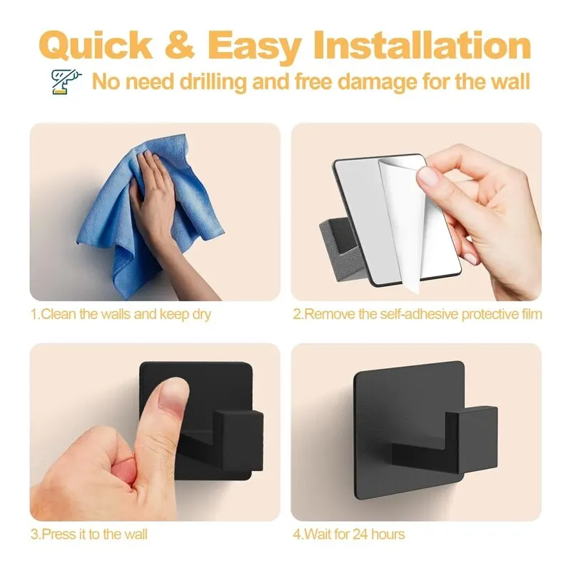 Self-Adhesive Wall Hooks For Hanging Keys Clothes Hanger Door Robe Hook Coat Rack Towel Holder Bathroom Accessories 4pcs adhesive hooks,wall hanger,wall clothes hook,kitchen hook,towel hook