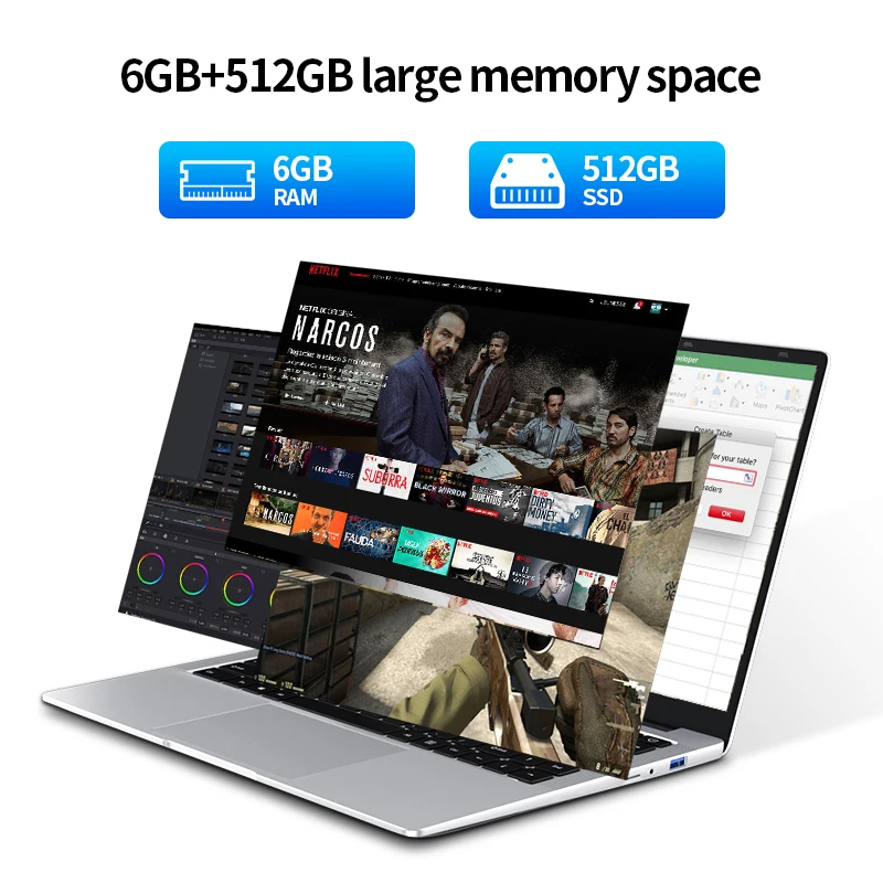 저렴한 14.1 인치 미니 노트북 휴대용 소형 노트북 컴퓨터 Windows 11 사무실 Intel N4000 8GB 512GB IPS Bussiness 노트북