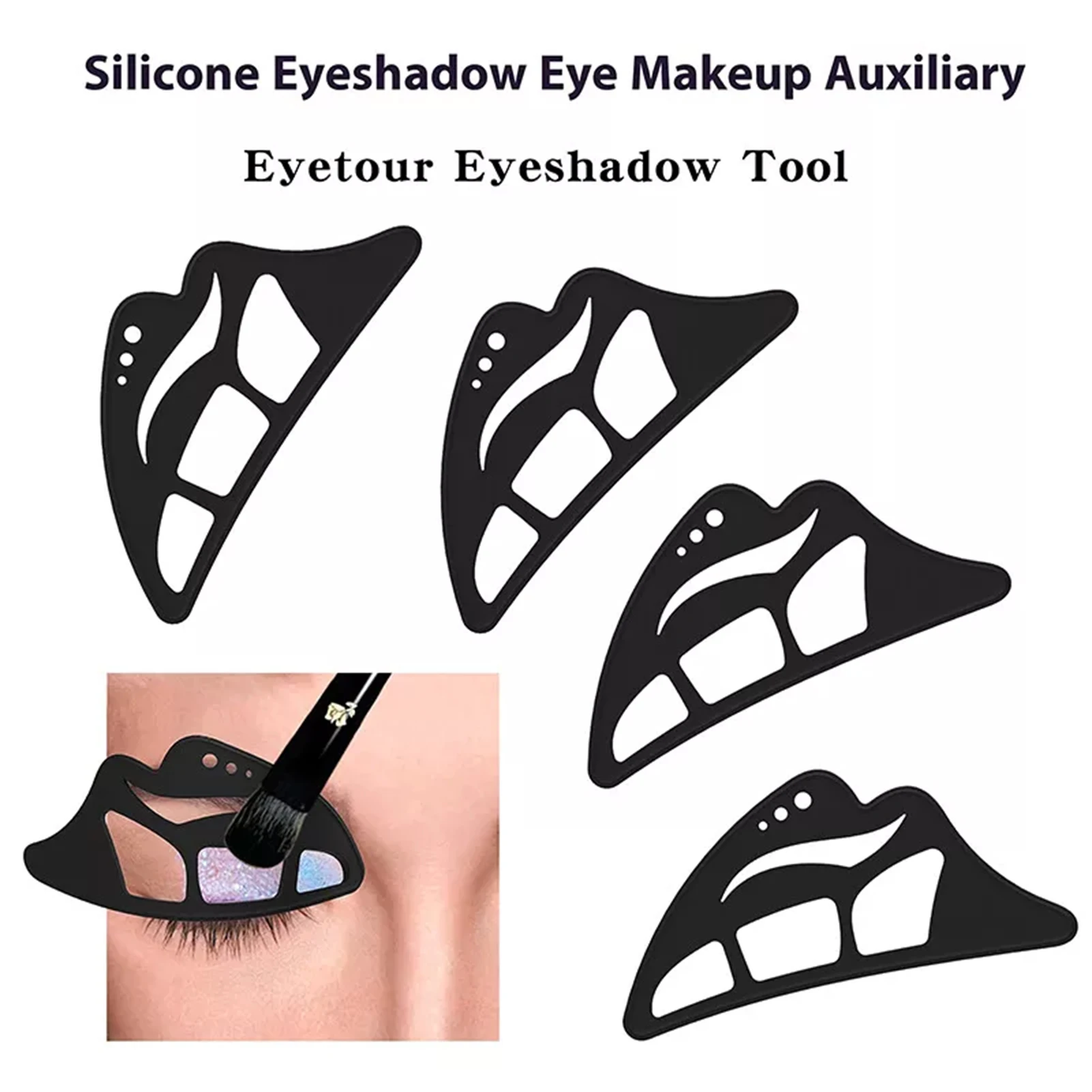 Description Picture 5 of itemSilicone Eye Makeup Stencils three stage eyeshadow Eyebrow Tool Under Eye Liner Stencils Guide Soft Glam Dramatic makeup