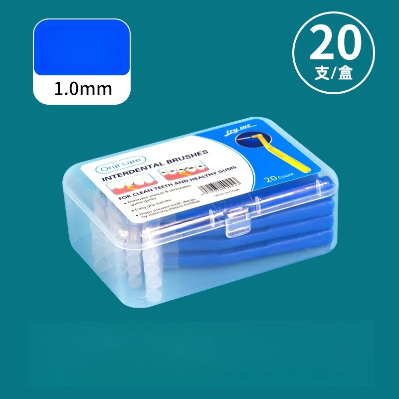 휴대용케이스 20개입 치간칫솔 세척기 치실 헤드 구강 위생 각도 조절 간편 치아 세척