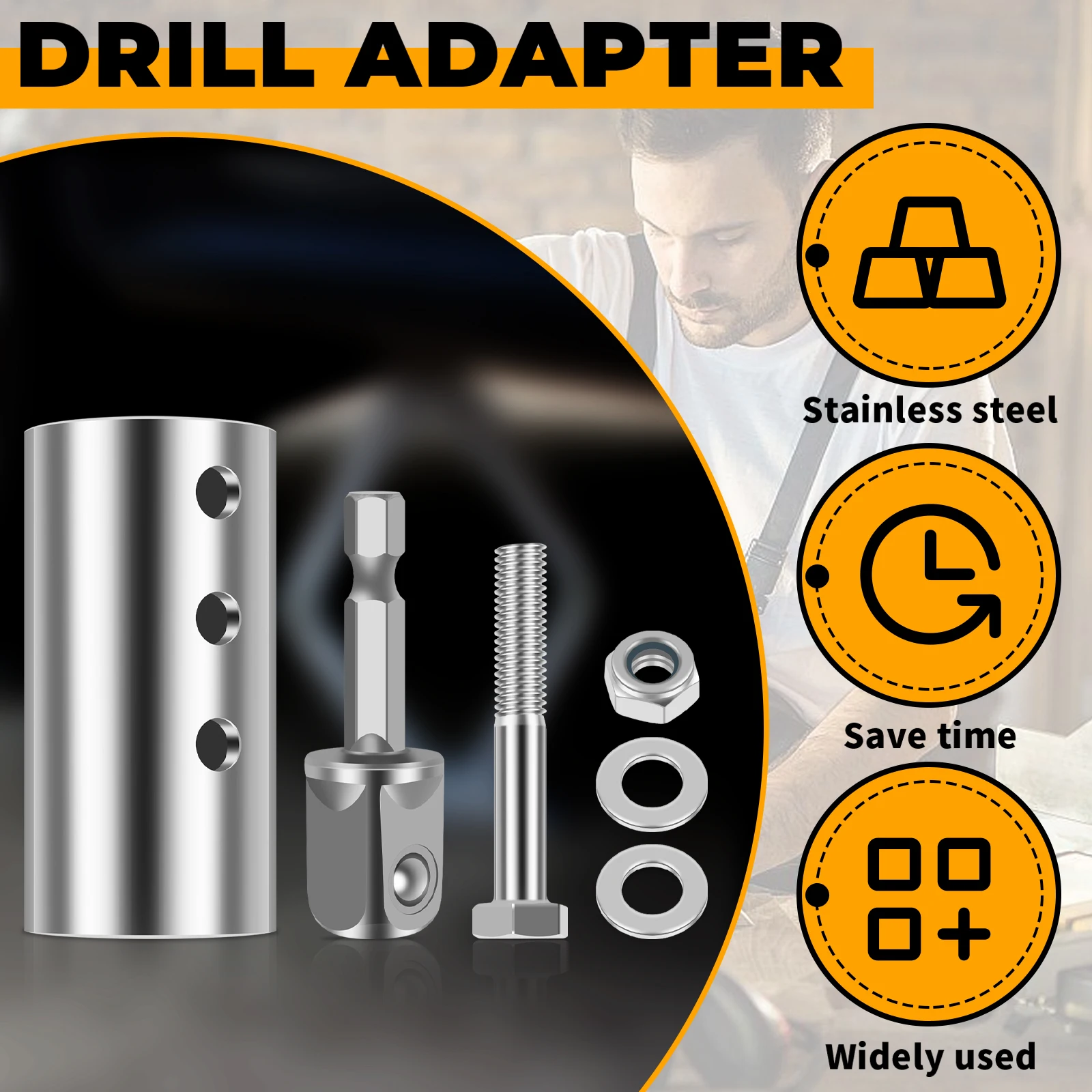 Trailer Jack Drill Adapter Trailer Jack Crank Handle Cordless Drill Adapter Convenient Fast Suitable for 1 inch Drive Axle